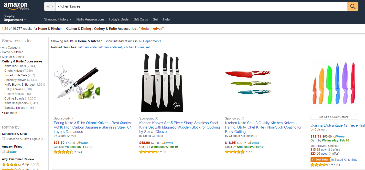 kitchen knives